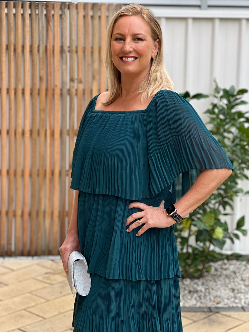 Genoa Teal Evening Dress