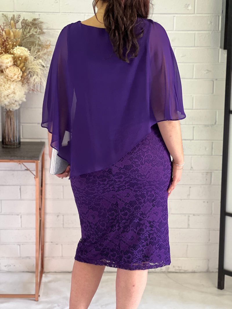 Geraldine Purple Lace Dress