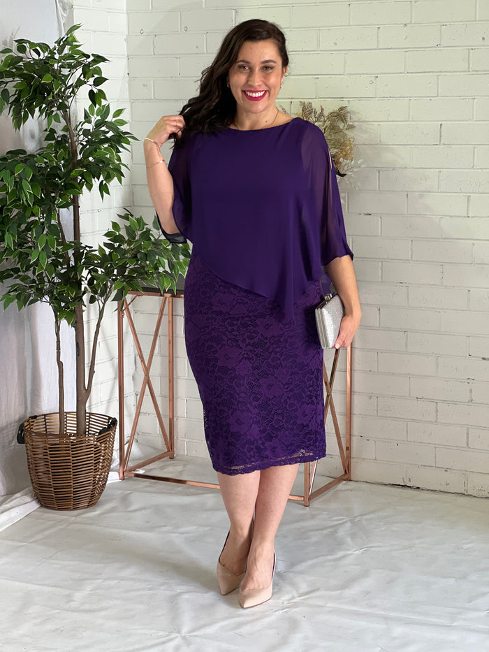 Geraldine Purple Lace Dress