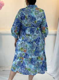 Gracie Blue Collared Dress