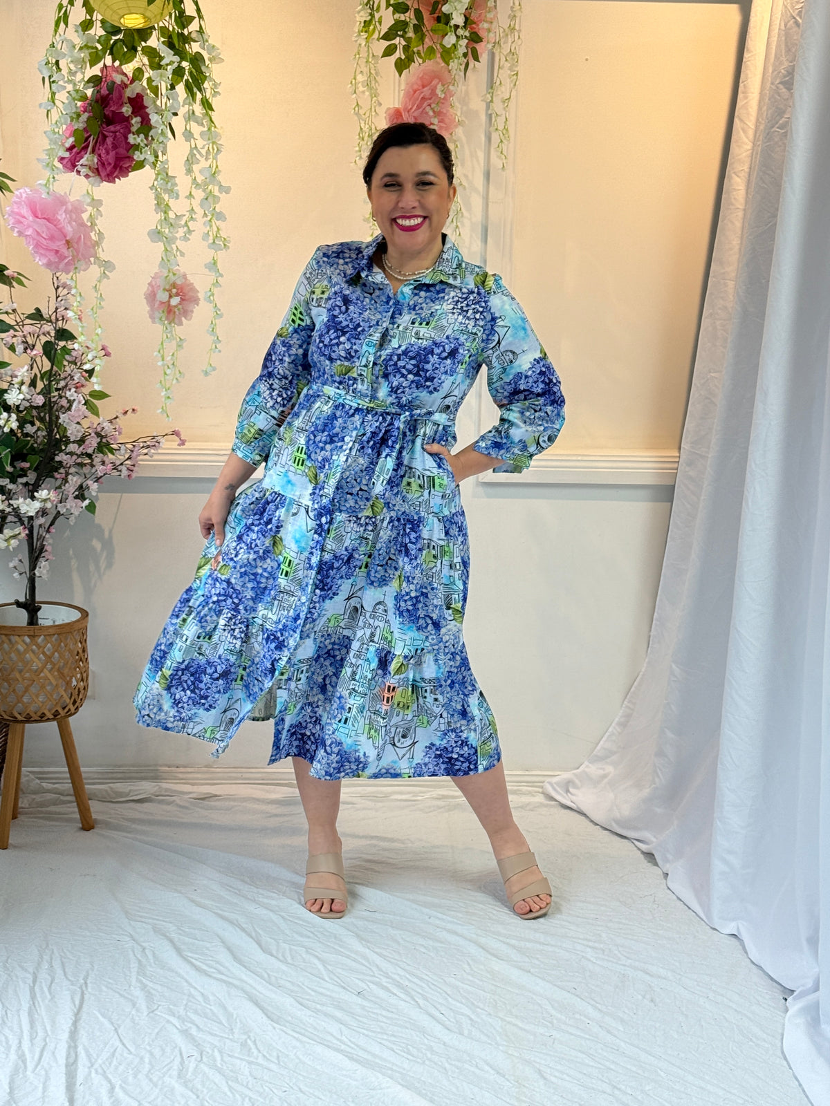 Gracie Blue Collared Dress