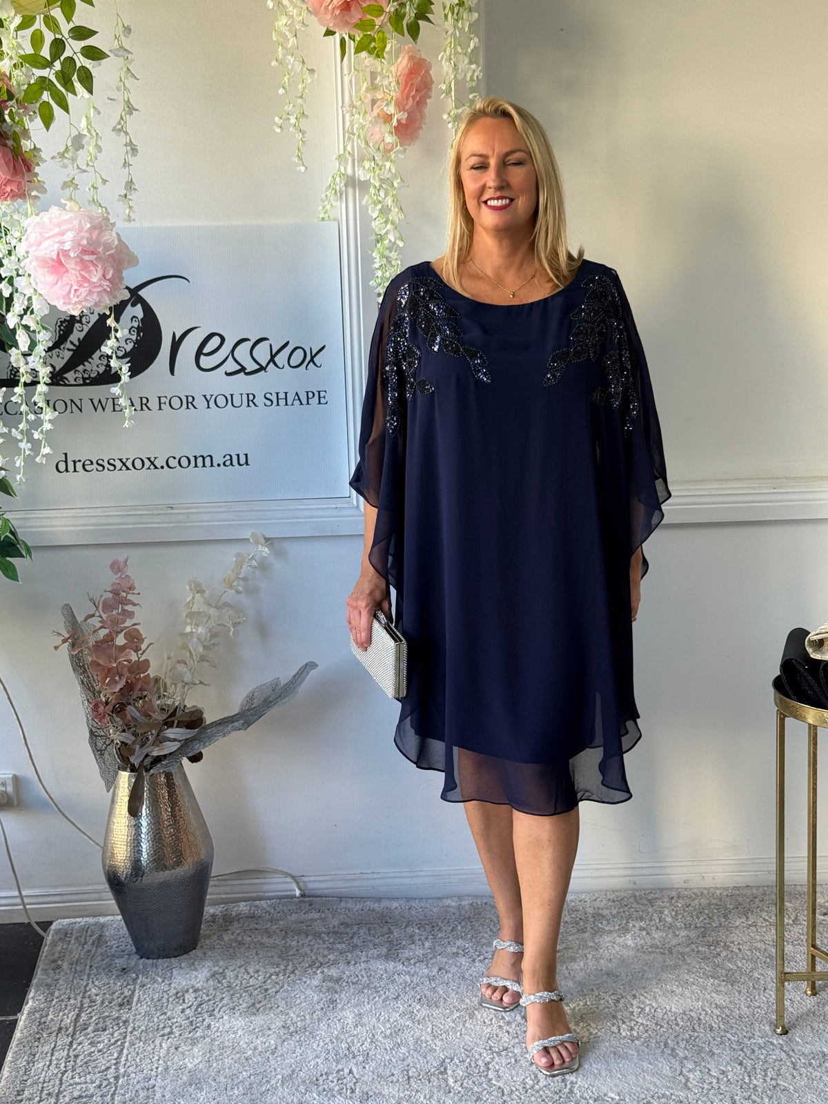 Harlow Navy Evening Dress