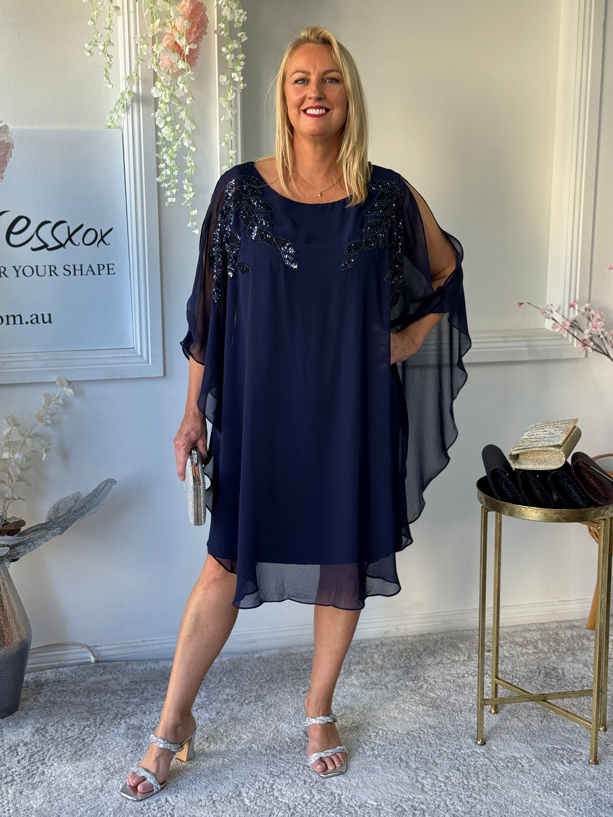 Harlow Navy Evening Dress