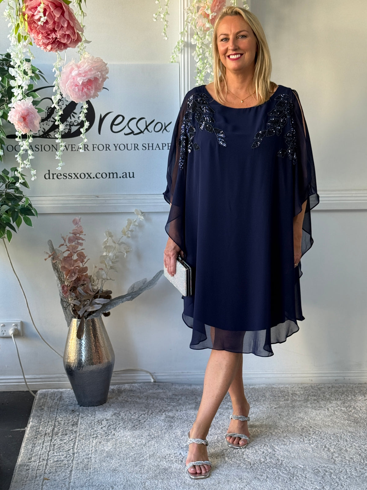 Harlow Navy Evening Dress