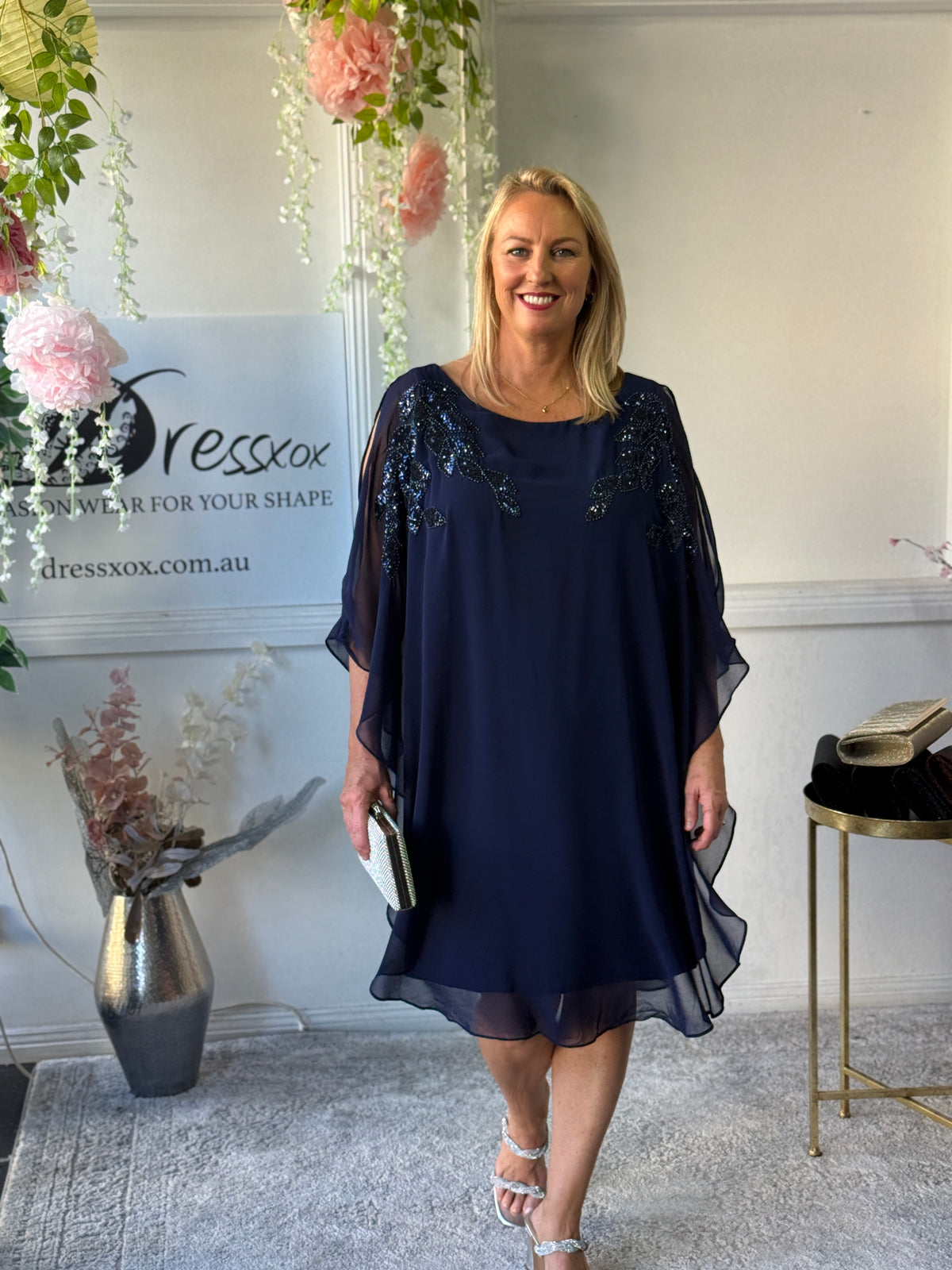 Harlow Navy Evening Dress