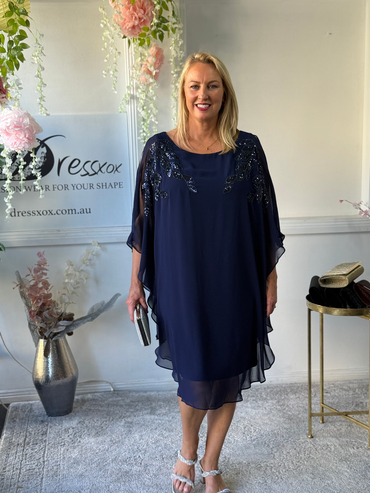 Harlow Navy Evening Dress