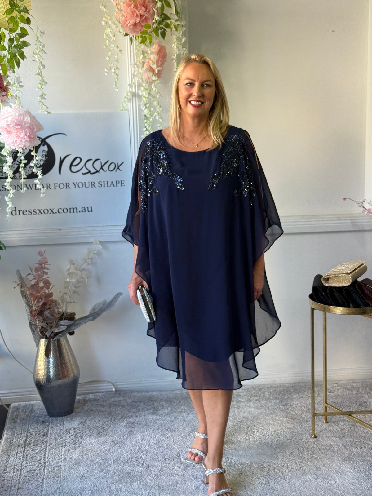 Harlow Navy Evening Dress