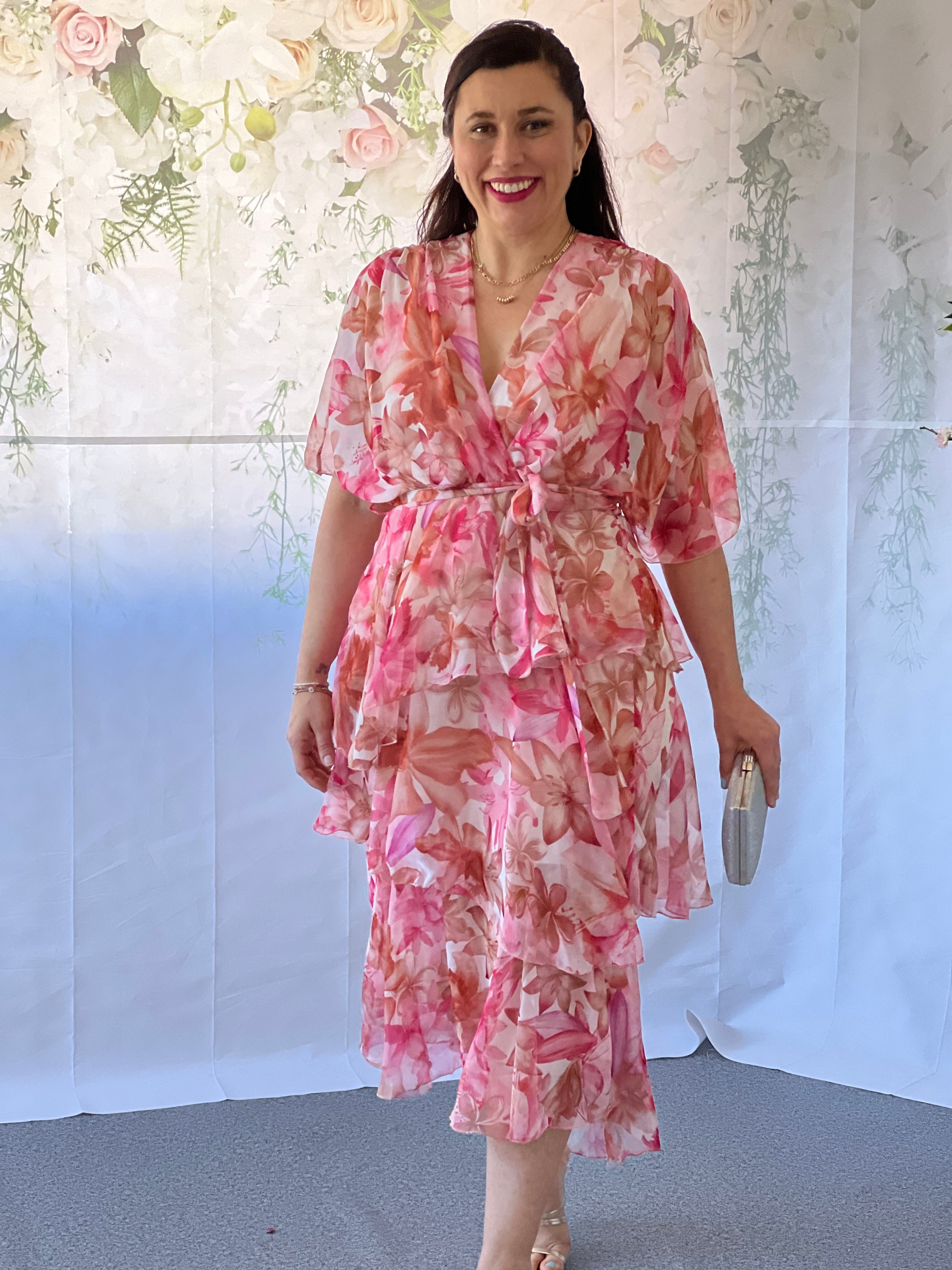 Harper floral wrap dress on sale