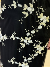 Harriet Black Embroidered Evening Gown