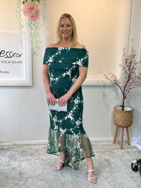 Harriet Emerald Embroidered Evening Gown
