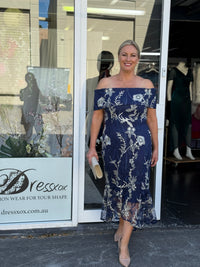 Harriet Gold Embroidered Evening Gown