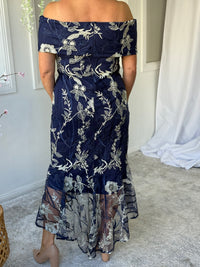 Harriet Gold Embroidered Evening Gown