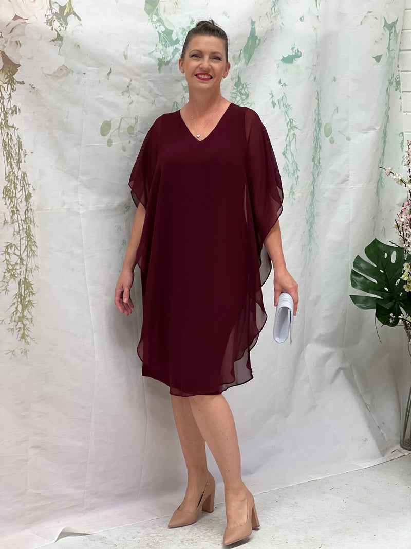 Helena Burgundy Evening Dress