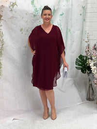 Helena Burgundy Evening Dress