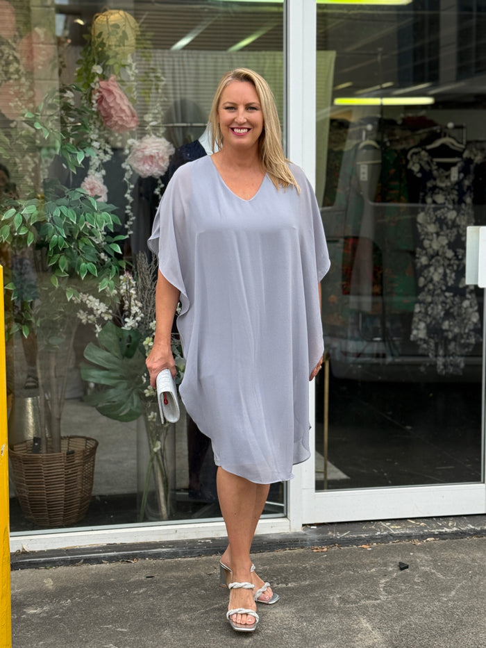 Helena Silver Evening Dress