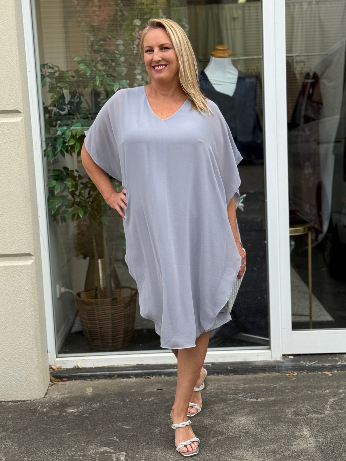 Helena Silver Evening Dress