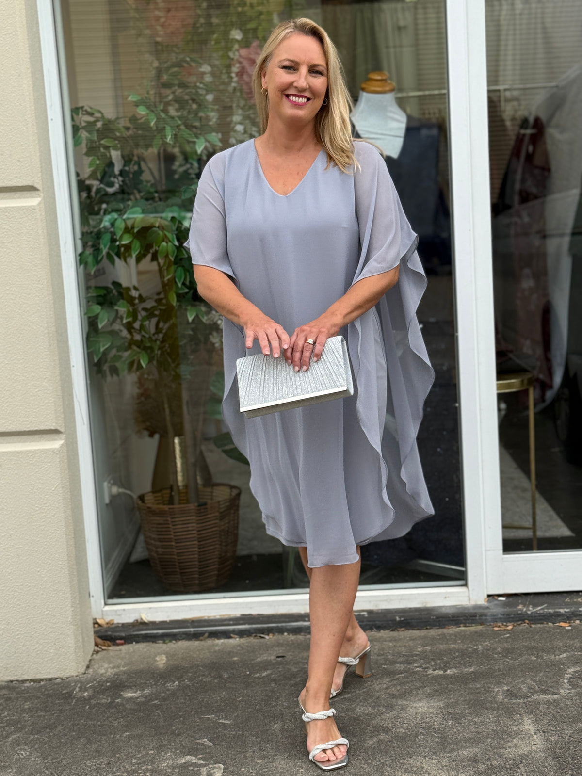 Helena Silver Evening Dress