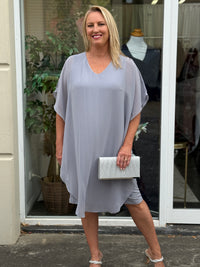 Helena Silver Evening Dress