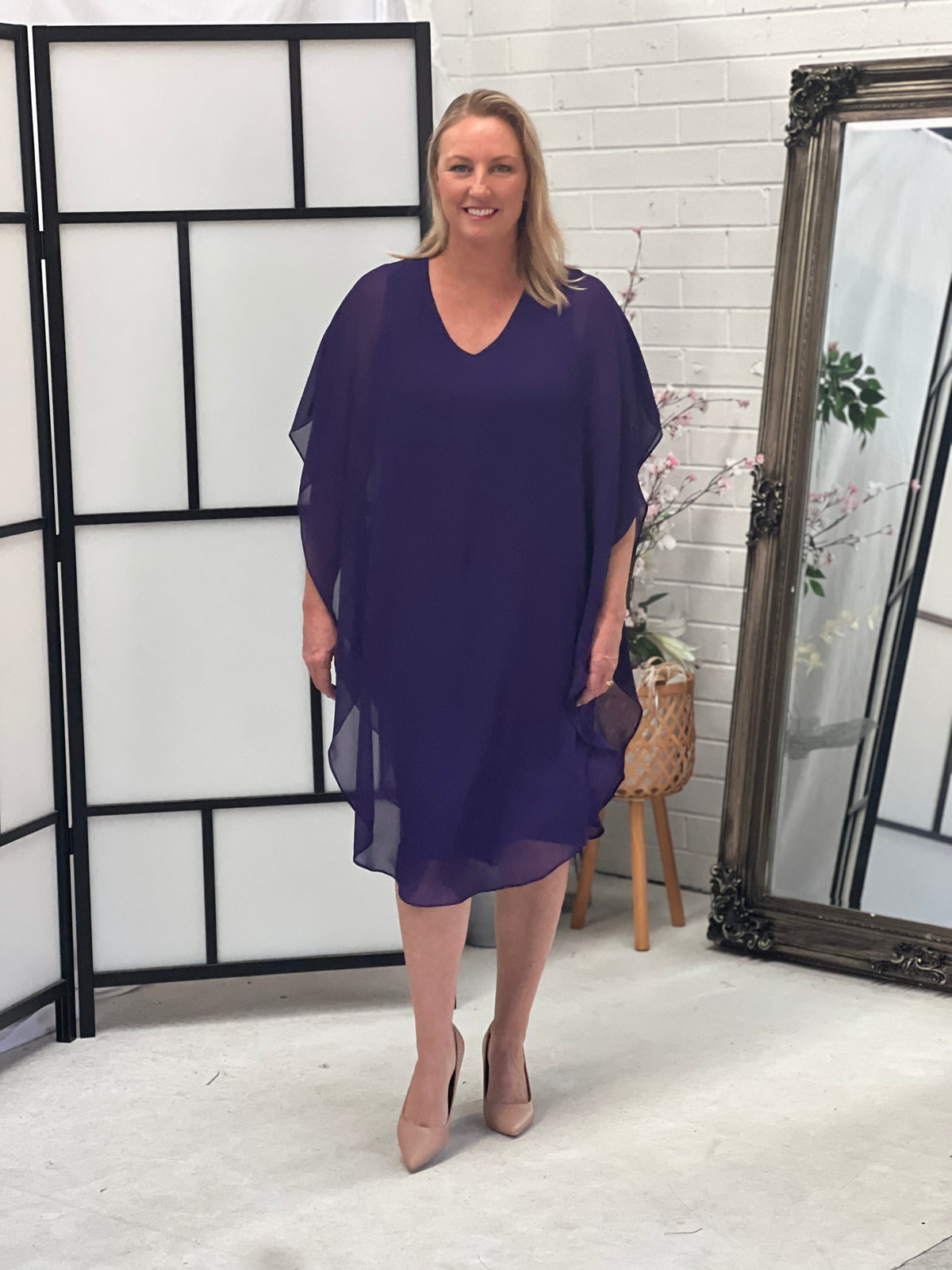 Helena Purple Evening Dress