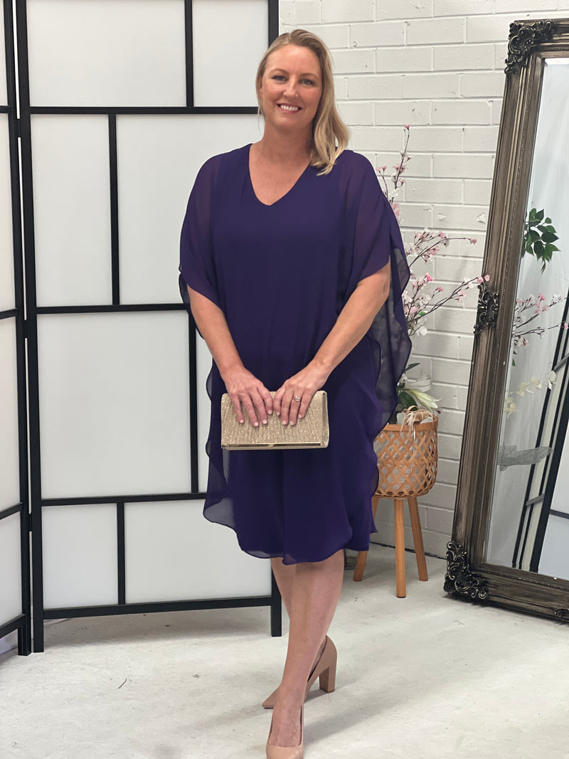 Helena Purple Evening Dress