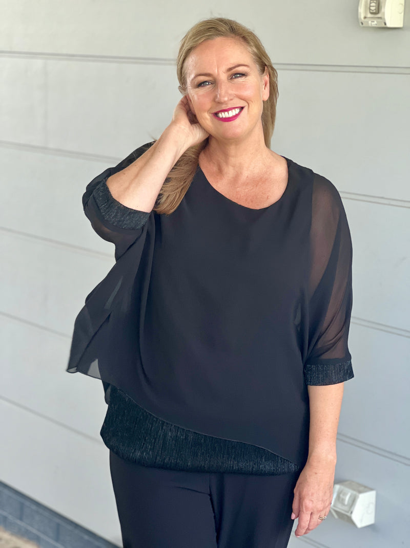 Helga Black Evening Top