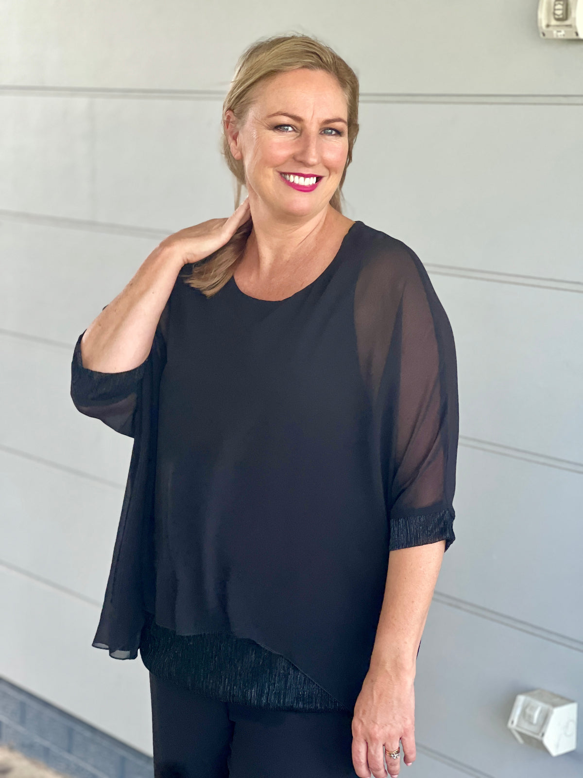 Helga Black Evening Top