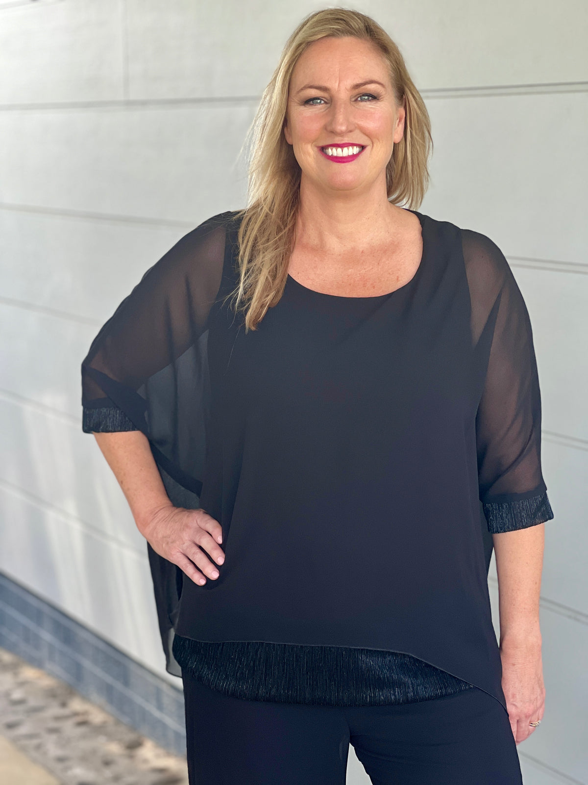 Helga Black Evening Top