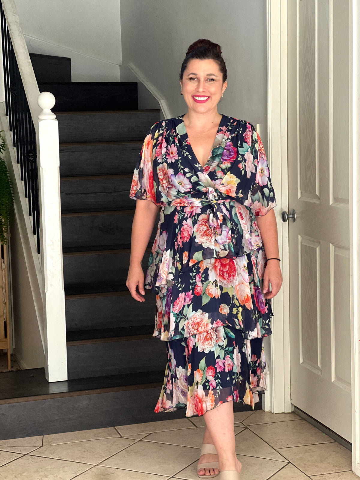 Clara Rose Garden Silk Dress