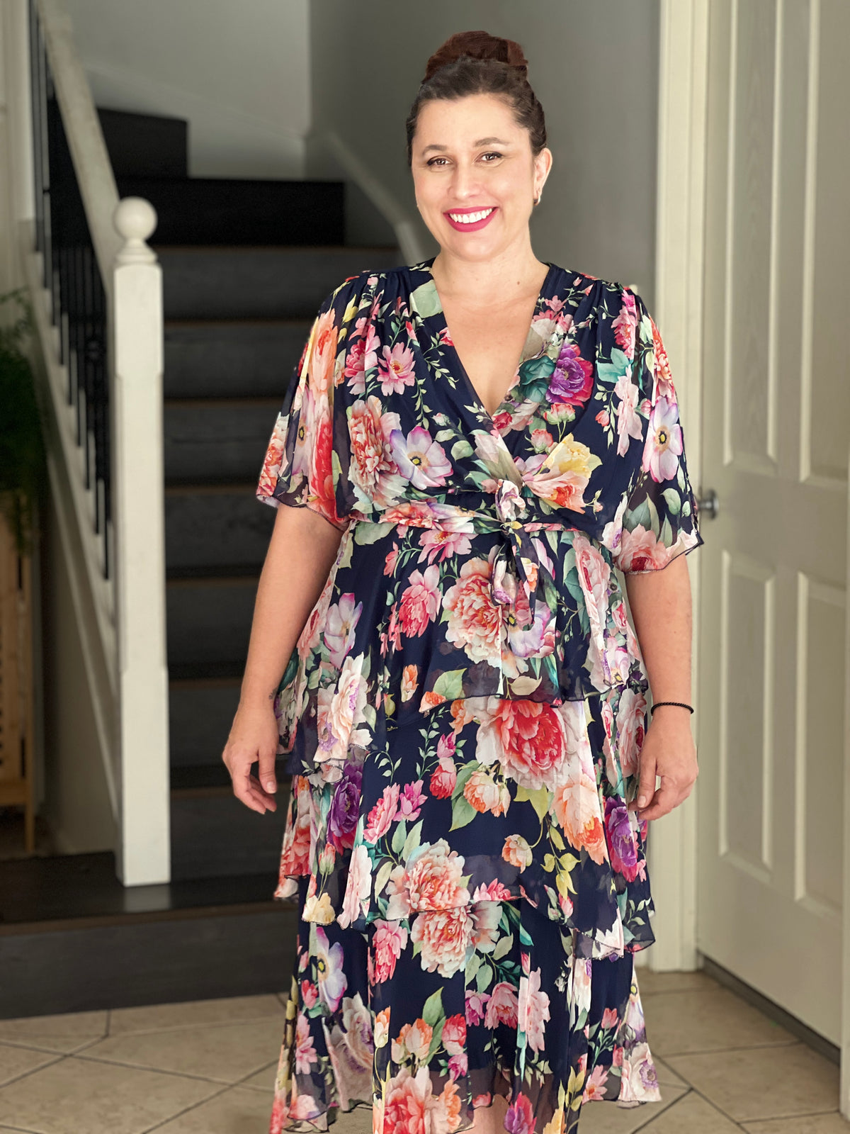 Clara Rose Garden Silk Dress