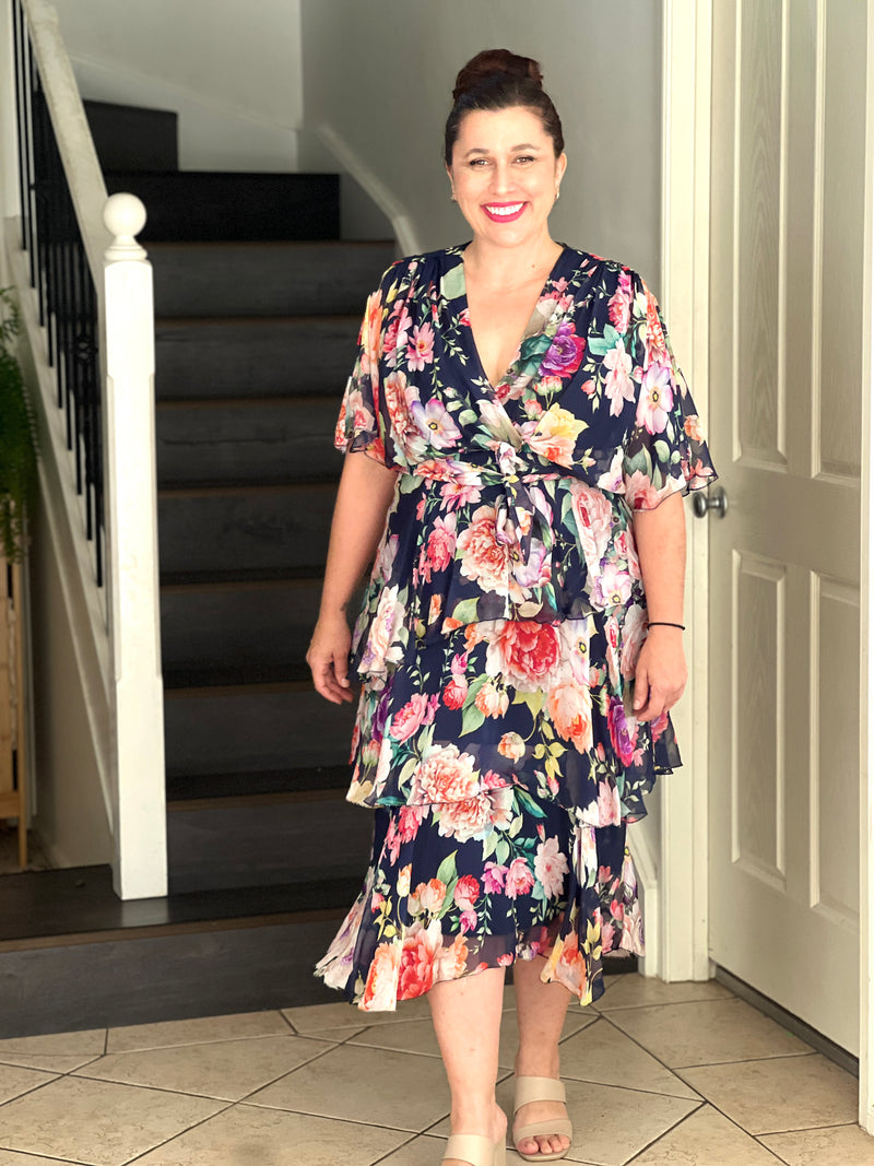 Clara Rose Garden Silk Dress