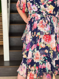 Clara Rose Garden Silk Dress