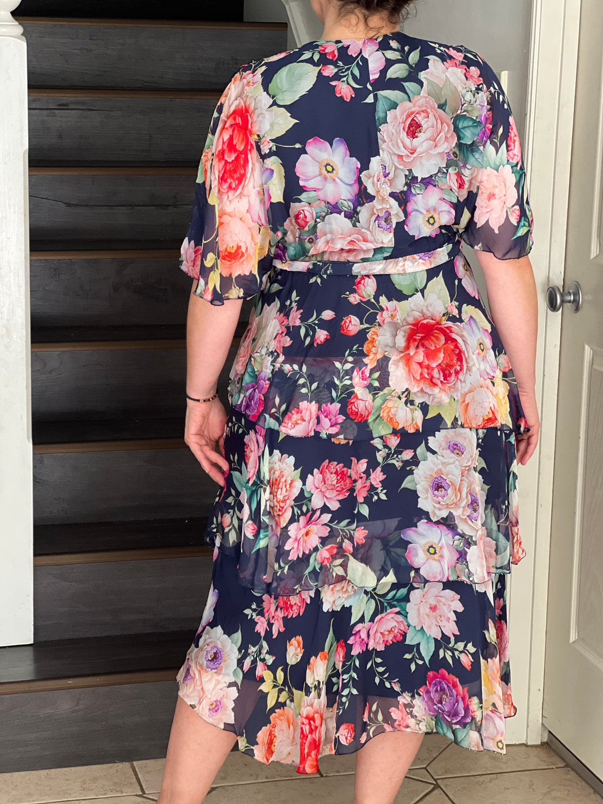 Clara Rose Garden Silk Dress