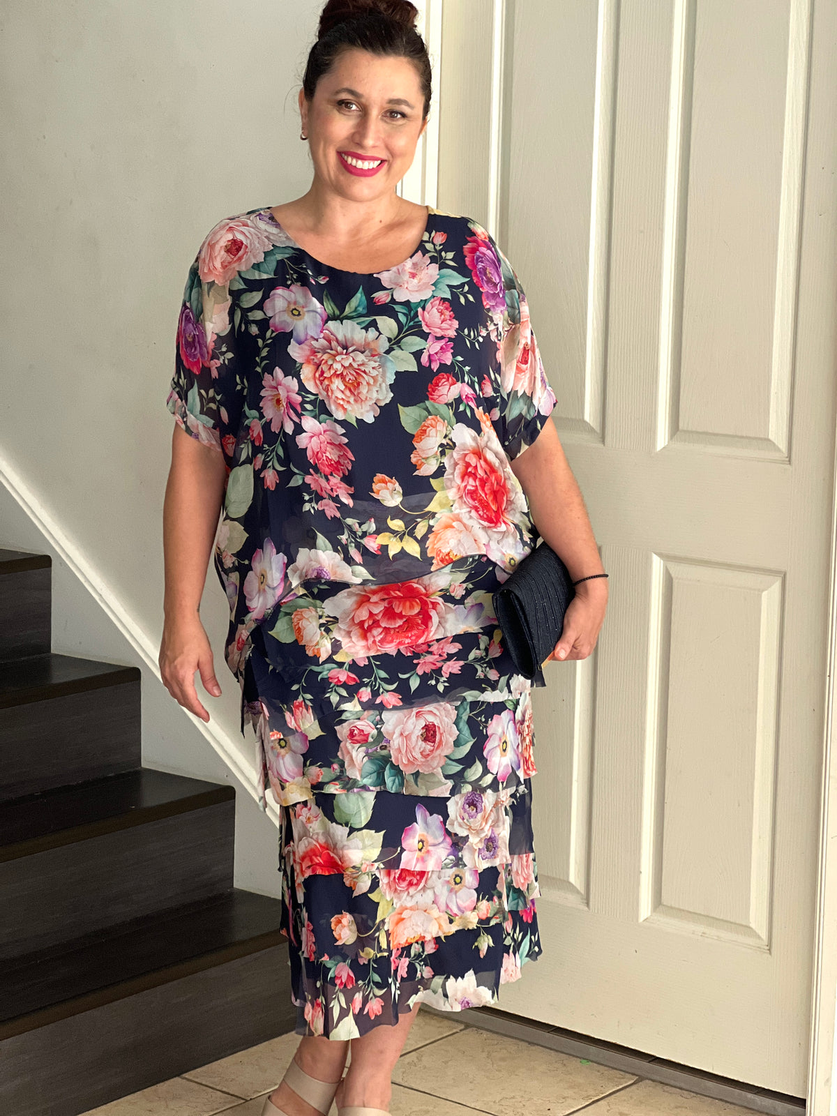 Clyde Rose Garden Silk Dress