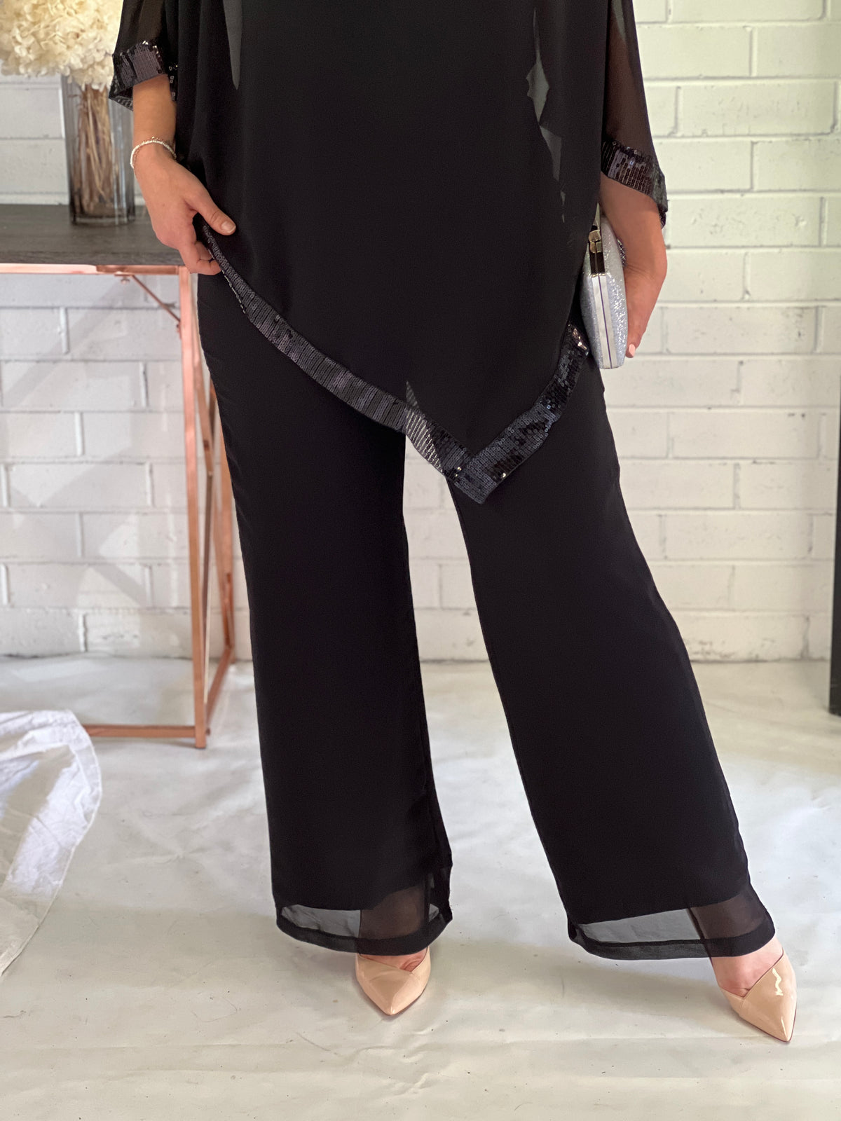 Faith Black Chiffon Pants Dressxox Faith Black Chiffon Pants Dressxox