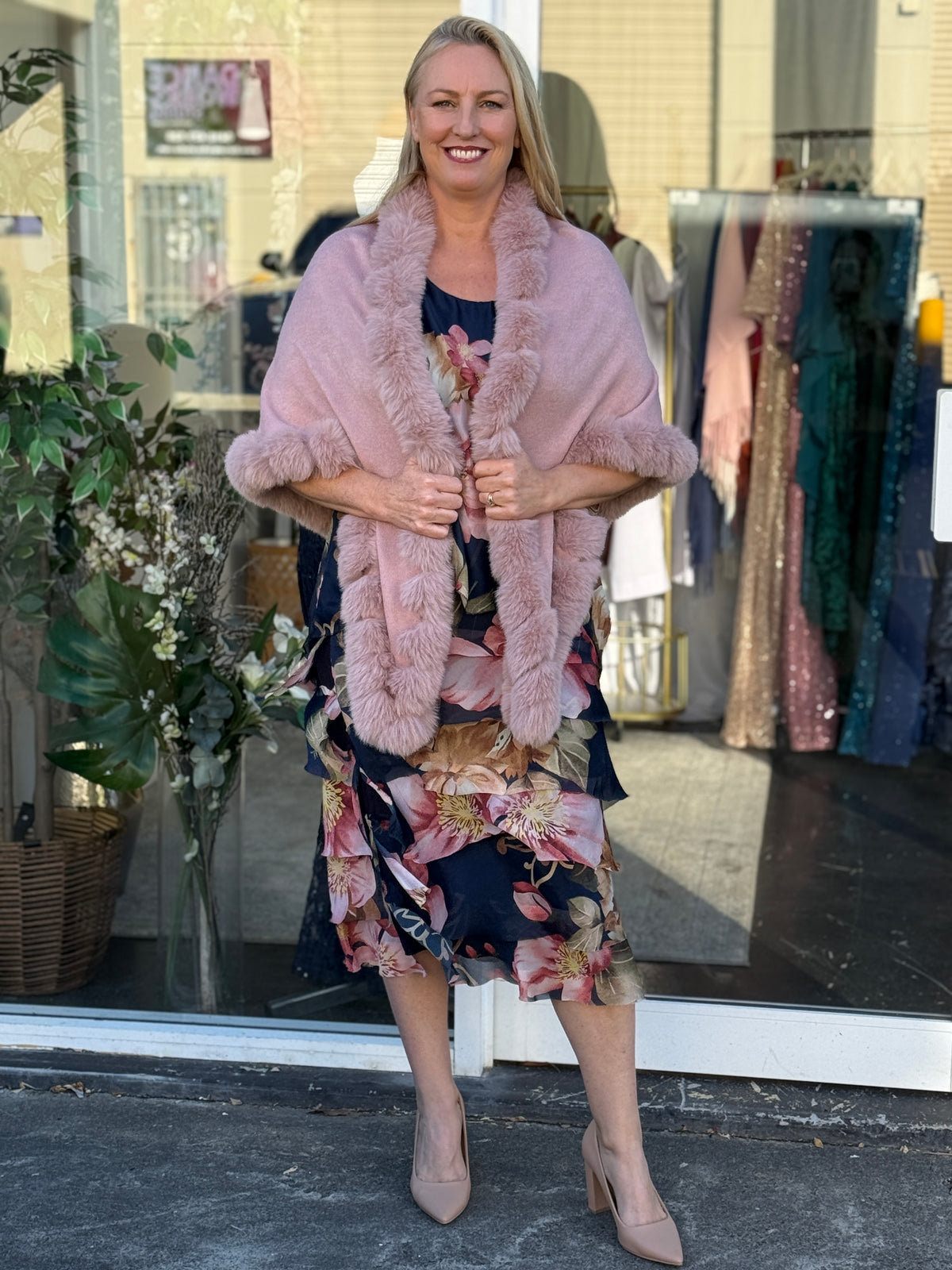 Clyde Blush Blossom Silk Dress