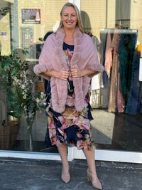 Clyde Blush Blossom Silk Dress