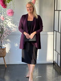 Beatrice Plum Knit Cardigan