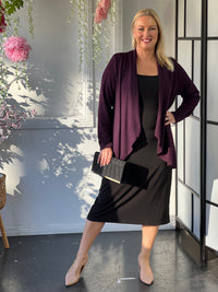 Beatrice Plum Knit Cardigan