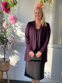 Beatrice Plum Knit Cardigan