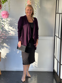 Beatrice Plum Knit Cardigan