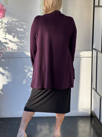 Beatrice Plum Knit Cardigan