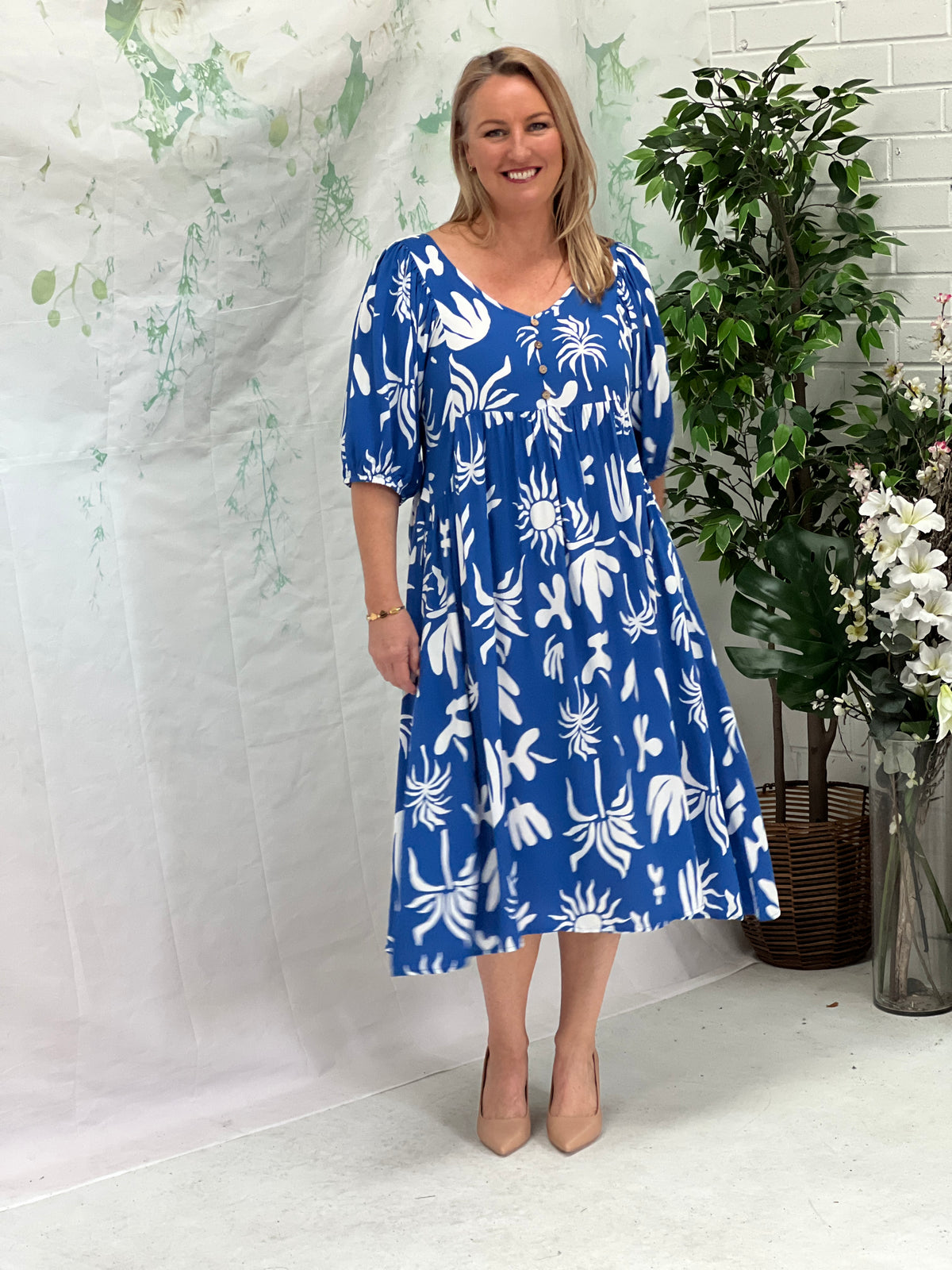 Hield Blue Rayon Dress