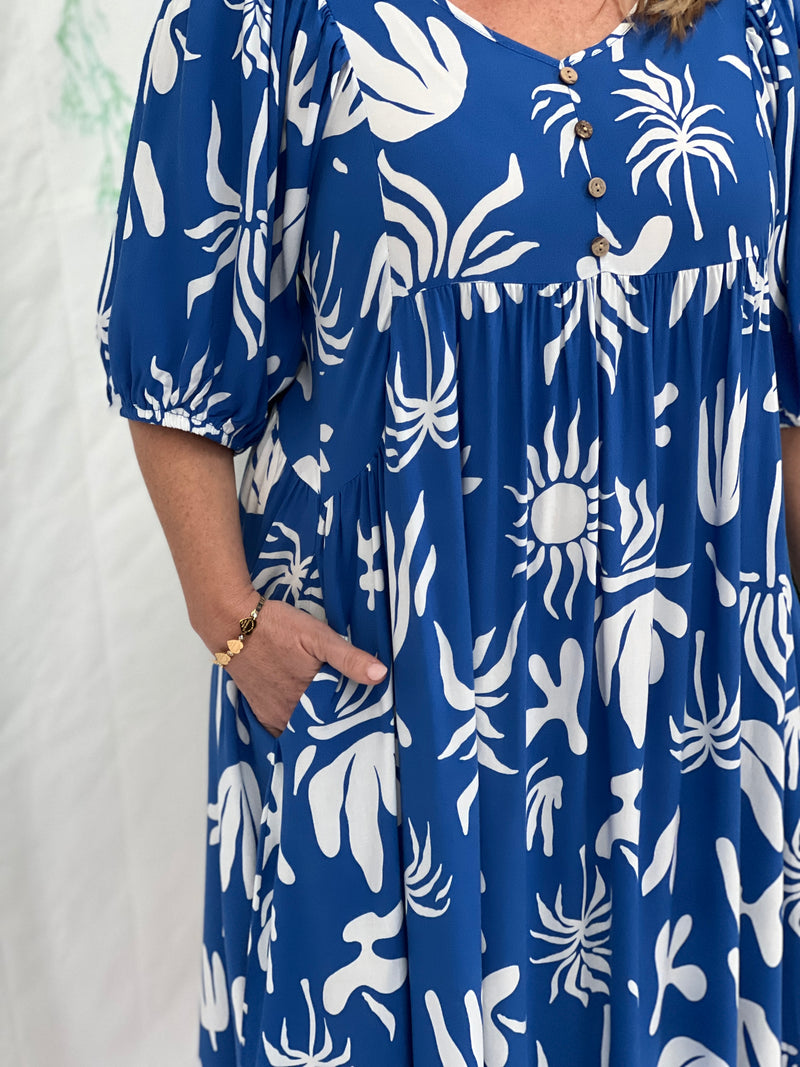 Hield Blue Rayon Dress