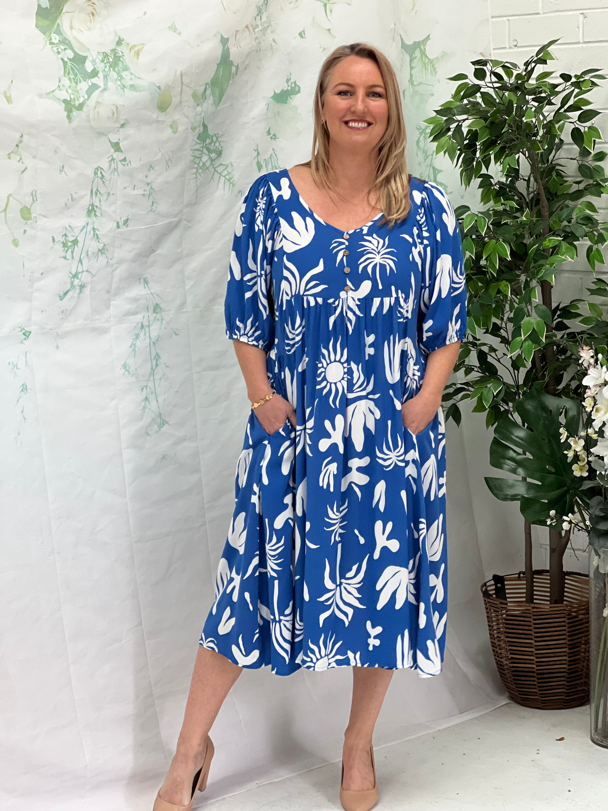 Hield Blue Rayon Dress