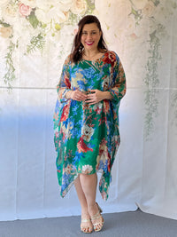 Ursula Emerald Silk Dress