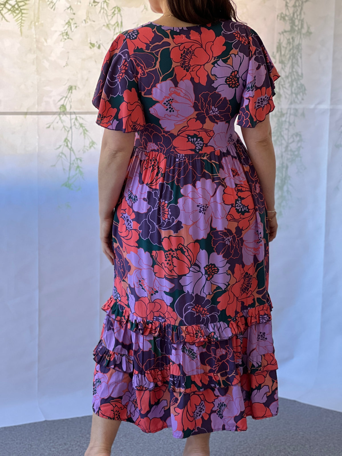 Zeke Lilac Floral Midi Dresss