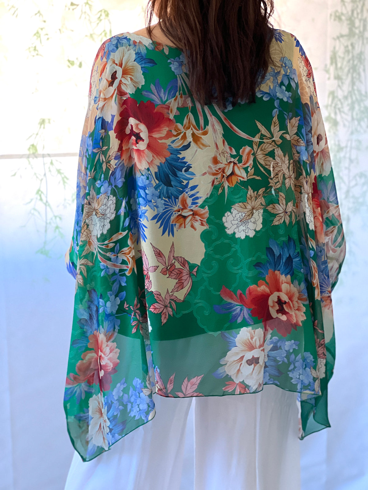 Isaiah Emerald Floral Silk Top
