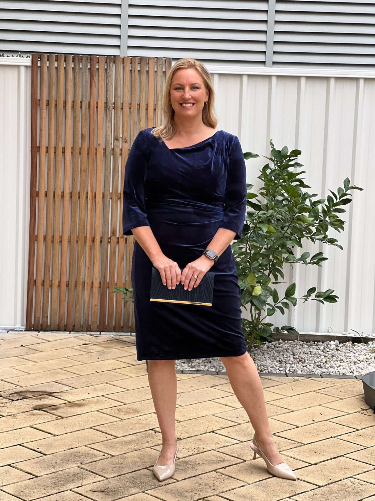 Icarus Navy Velvet Dress