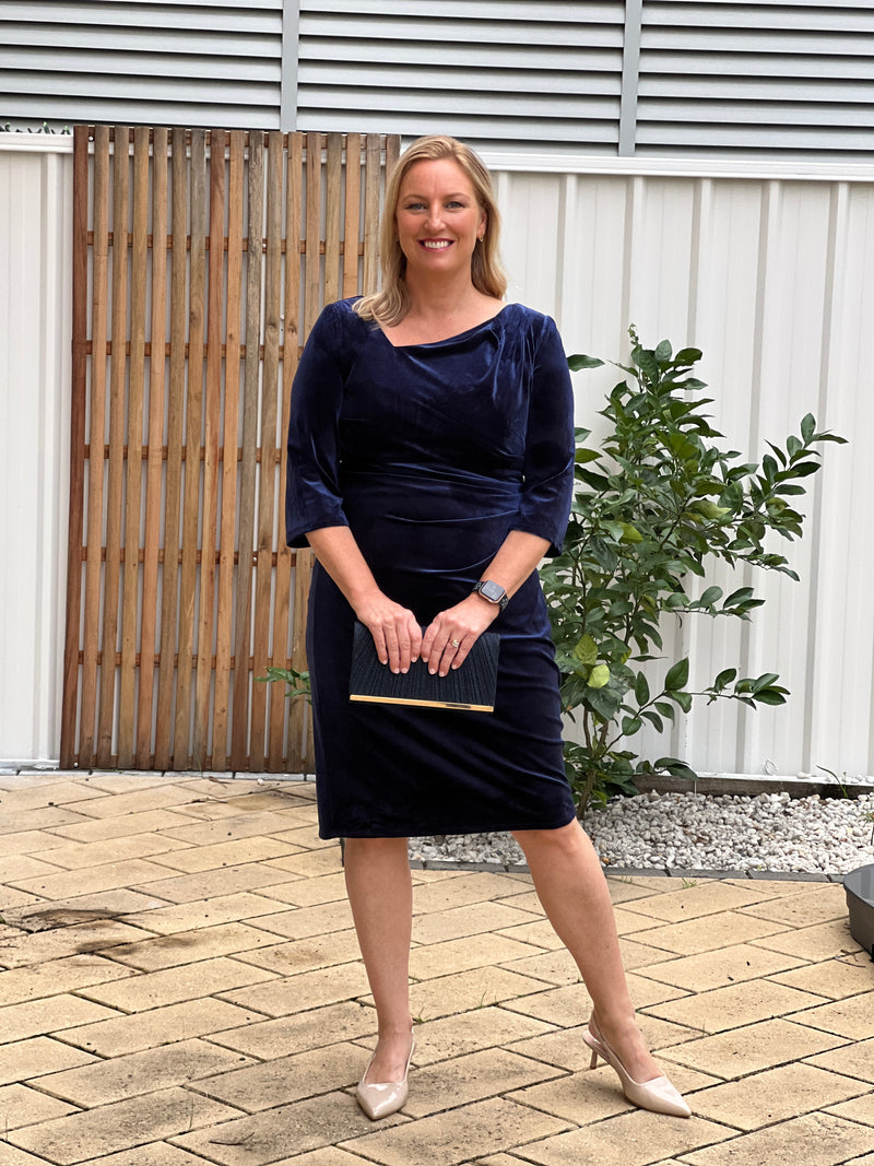 Icarus Navy Velvet Dress