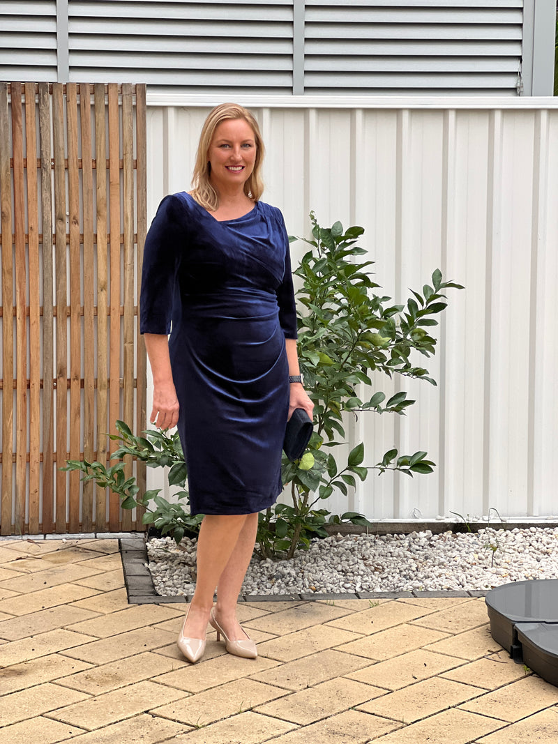 Icarus Navy Velvet Dress